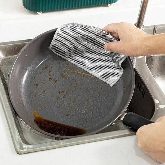 Non-Scratch Metal Mesh Dishwashing Cloth (Pack of 10)